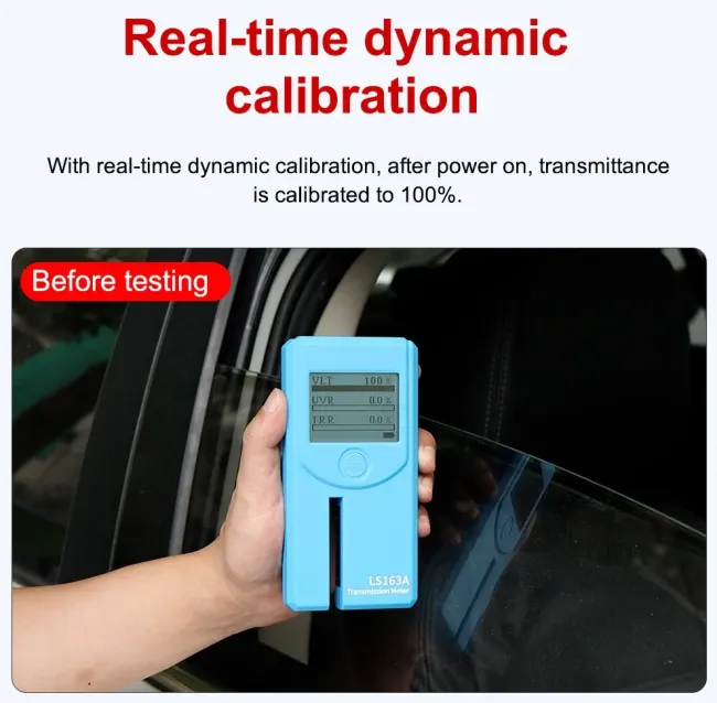 Ls163 Ls163A Portable Rotatable Screen Window Tint Film Tester Glass Car Window Tint Meter Solar Film Tester