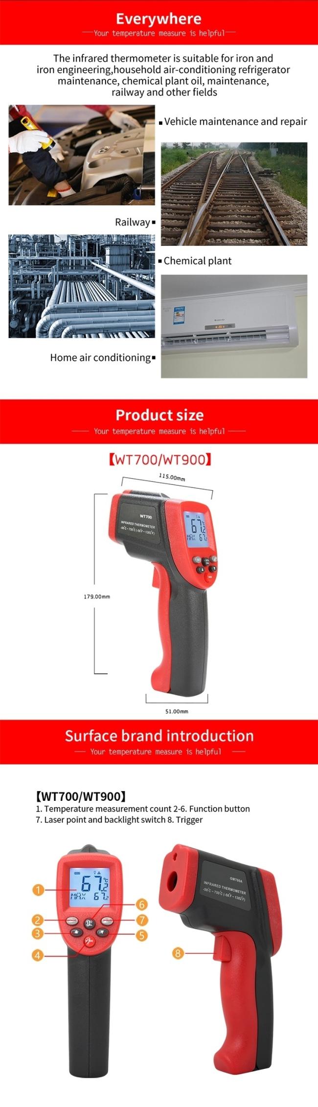 Non-Contact Infrared Thermometer WT700/WT900 technical details