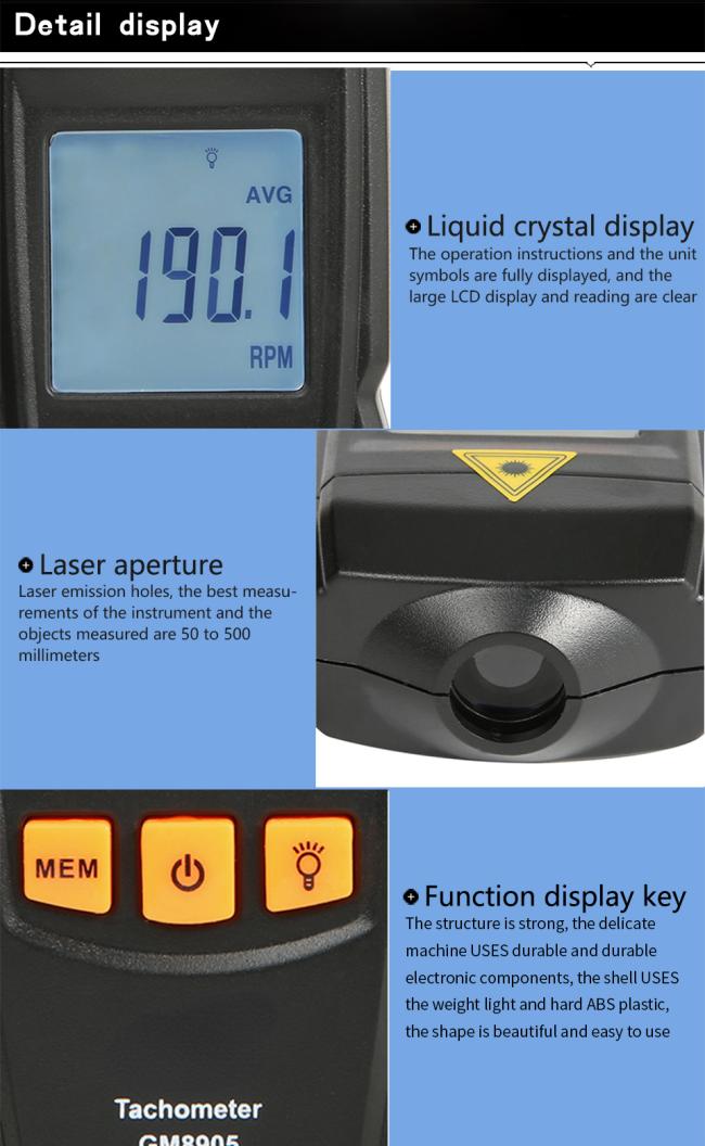 GM8905 Laser Tachometer features demonstration