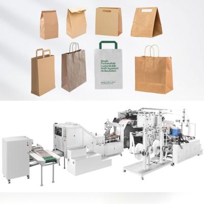China 30-180 Pcs/Min Khaki Paper Bag Manufacturing Machine With Handles for sale