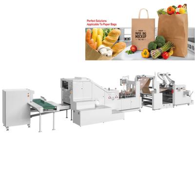 China Fully Auto Takeaway Food Paper Bag Manufacturing Machine 430mm Length for sale