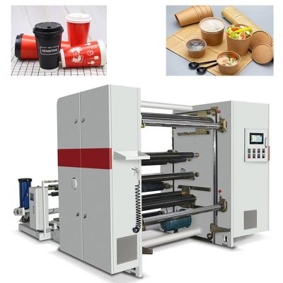 China 30-400g/M2 1600MM Paper Roll Slitting Machines For Lunch Food Takeaway Boxes for sale