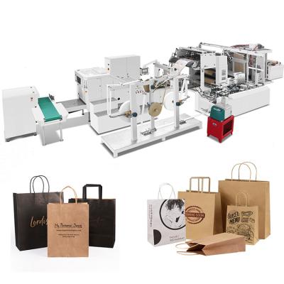 China Fect Square Bottom Kraft Paper Bag Manufacturing Machine With Handle for sale