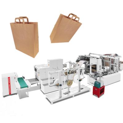 China Flat Handle Flat Bottom Automatic Paper Bag Machine With Printing for sale