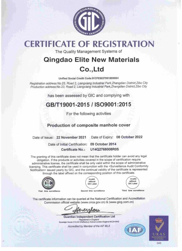 ISO9001 - Qingdao Elite New Materials Co., Ltd.