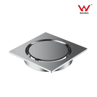 China Square Brass Shower Floor Drain Anti Odor Silver Electroplating Without Trap for sale