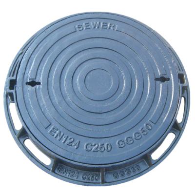 China Durable Black Telecom Manhole Cover With Frame Lockable EN124 C250 for sale