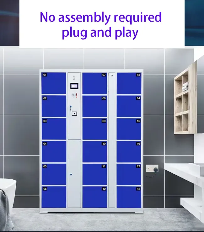 Multi-Functional Smart Lockers: RFID, Fingerprint, Facial Recognition & Barcode Unlocking Options Smart Cabinet