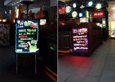 China Shop Menu Flashing LED Writing Board With Arcylic Surface Aluminum Stands for sale