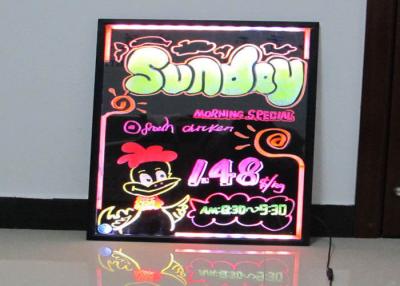 China Colourful RGB Light Up Writing Board Energy Saving Rectangle Aluminum Frame for sale