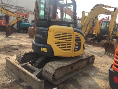 China 12V Voltage second Hand Mini Diggers Komatsu PC55MR - 2 With 72 Ah Battery for sale