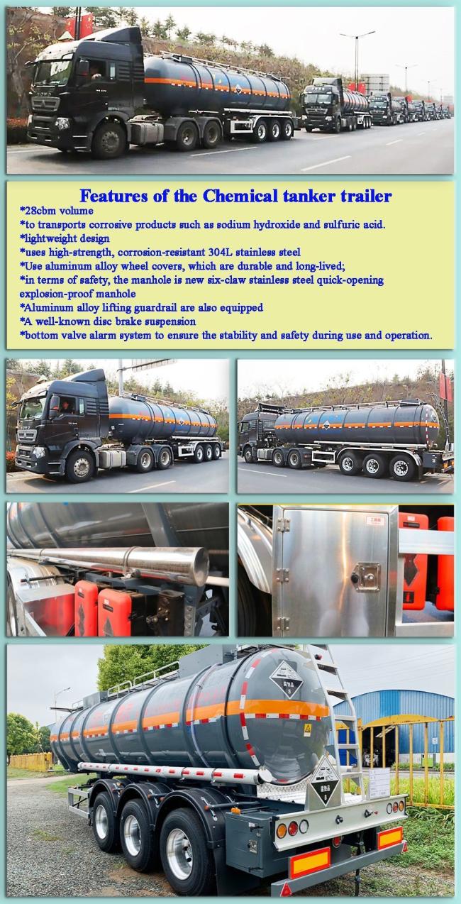 2/3/4 Axles 28, 000 Liters Liquid Chemical Materials Ammonium Nitrate Tank/Tanker Truck Semi Trailer