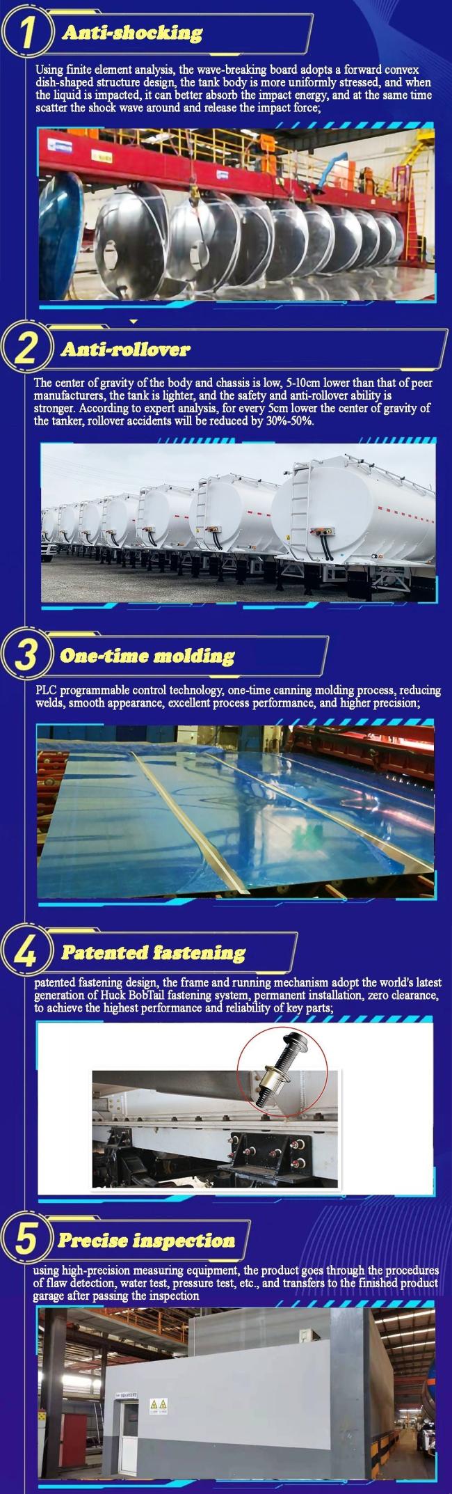 Heavy Truck 50, 000-60, 000 Liters 3/4 Axles Aluminum Fuel/Oil Tank/Tanker Truck Trailer for Sale