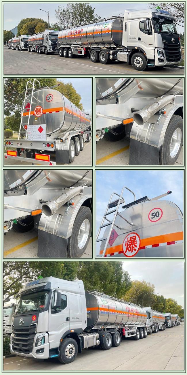 Heavy 3 Axles Fuel Tank, Fuel Tanker, Aluminum Fuel Trailer Truck Semi Trailer with Double Tyre