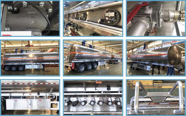 30.000L - 60.000 Liters Diesel Fuel Aluminum Alloy Tank Trailer with Fuwa/BPW Spring/Airbag Suspension