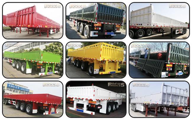 40FT BPW Fuwa Axles Leaf Spring Suspension Cement Bag Transport Side Board Dropside Semi Trailer