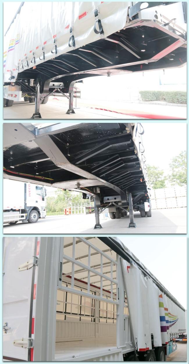 40tons Van Box Curtain Side Vehicle Truck Semi Trailer for Beverage Pallets General Haulage