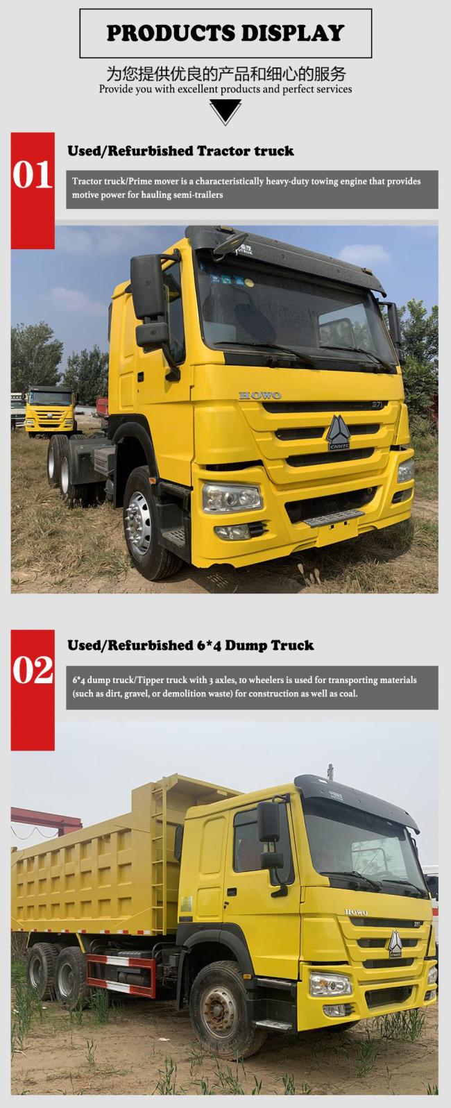 Refurbished 6X4/8X4 30t/40t Sinotruck HOWO Tipper/Tipping/Dumper Used Dump Trucks Price