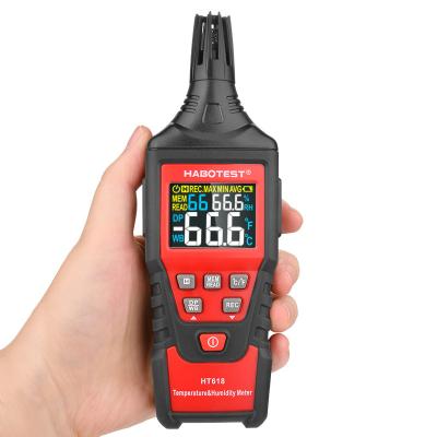 China Black And Red HT618 100% Digital Temp And Humidity Meter for sale