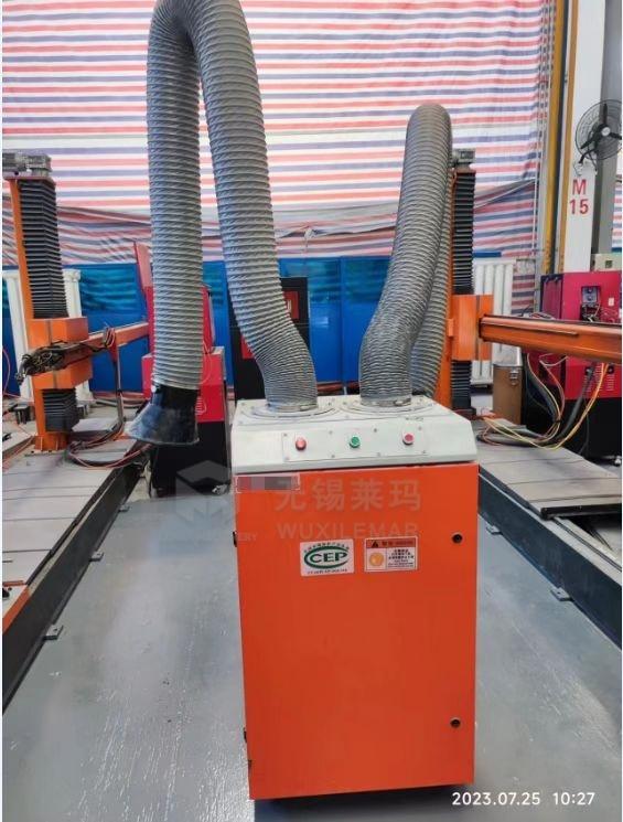 Close-up view of dust collector components and filtration system