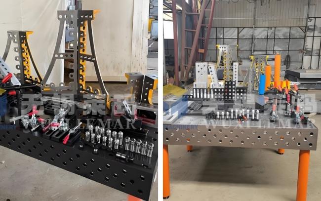 Connection and fixation components for welding table systems