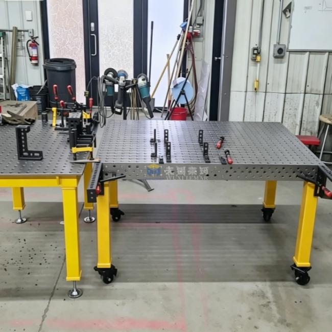 D16 welding table in use with accessories