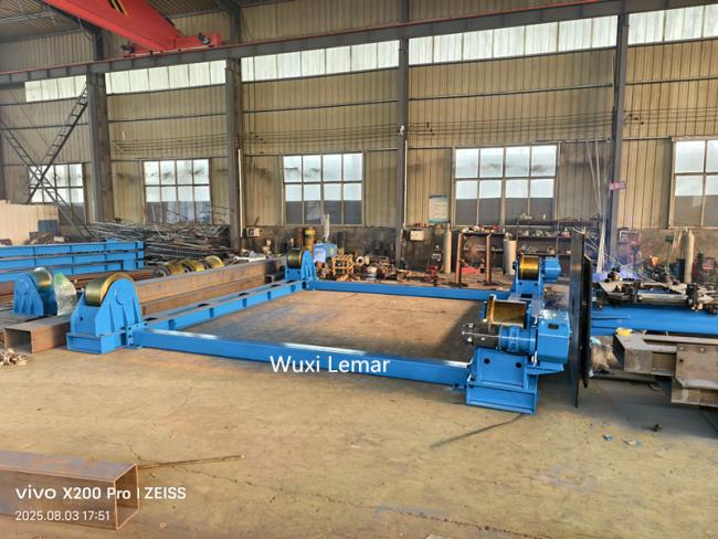 100-ton self-adjusting welding rotator in industrial setting