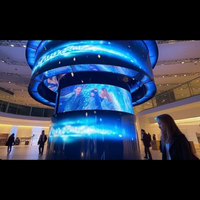 China Large Flexible Transparent LED Screen P3 - P6 Ultra Thin LED Display for sale