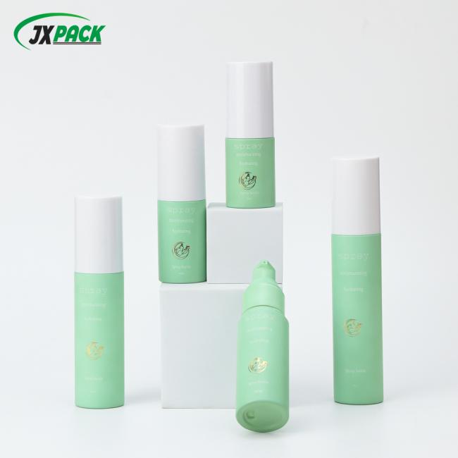 JXPACK PET plastic lotion bottle with green body and white cap