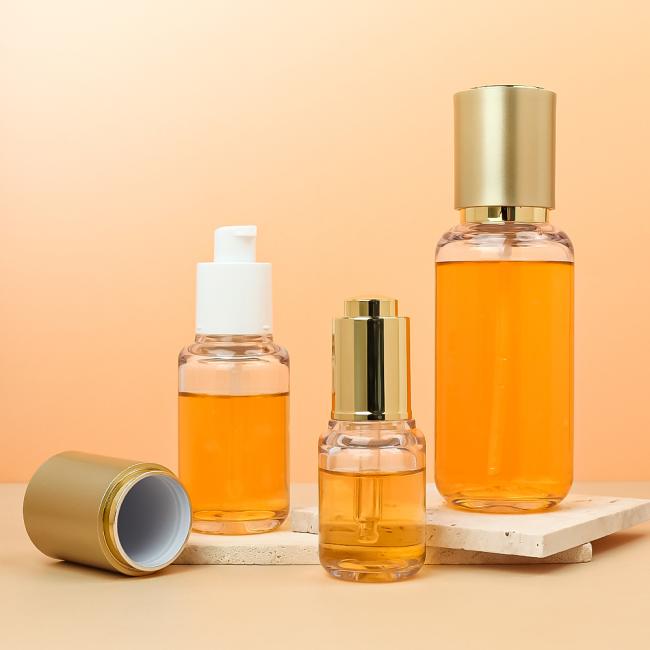 Close-up view of lotion pump bottle features
