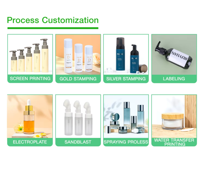 Customized manufacturing process for cosmetic bottles