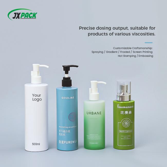 Multi-design custom printed cosmetic pump bottle collection