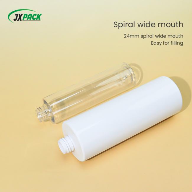 Wide mouth spiral neck empty cosmetic PET bottle bodies