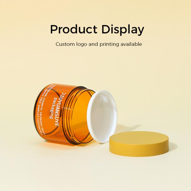 Open Amber Cosmetic Jar with Inner Seal & Custom Logo