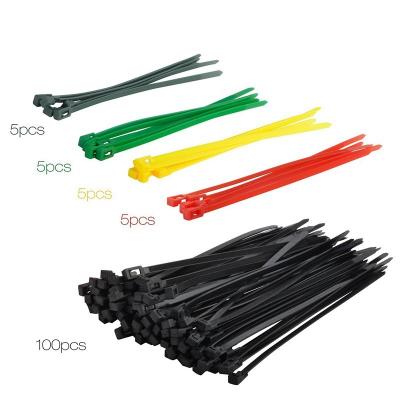 China 8 Inch Releasable Cable Tie Nylon 66 UV Black Reusable Plastic Zip Ties for sale