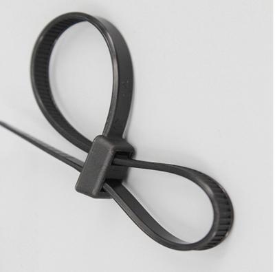 China 7.87 inch Self Locking Strong Nylon Cable Tie Double Buckle Plastic Tie Wraps for sale
