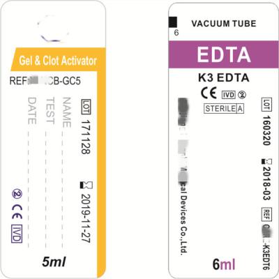 China el tubo de la sangre de 50-60mic PRP etiqueta las etiquetas autoadhesivas médicas 10000pcs/Roll en venta
