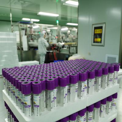 Chine Tubes de collection de sang de vide d'EDTA de l'EDTA K2 Vacuum d'anticoagulant 13*100mm à vendre