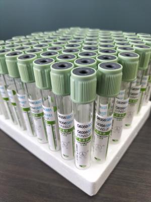 China Medical Blood Collection Tube 2ml-10ml Light Green Cap Blood Test Tube With Press Cap for sale