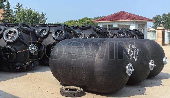 Pneumatic rubber fenders in shipping and storage