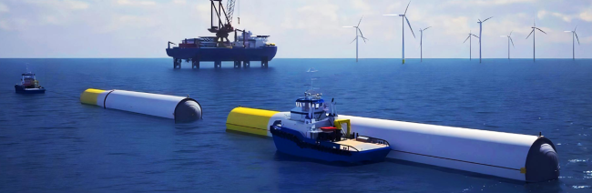 Marine rubber airbags supporting pipeline in water