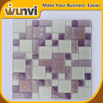 China Telha de mosaico home branca e mistura cor-de-rosa resistente aos ácidos, telhas de mosaico do ofício à venda