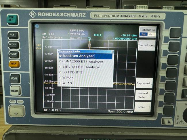 Rohde & Schwarz R&S FSL6 Spectrum Analyzer control panel