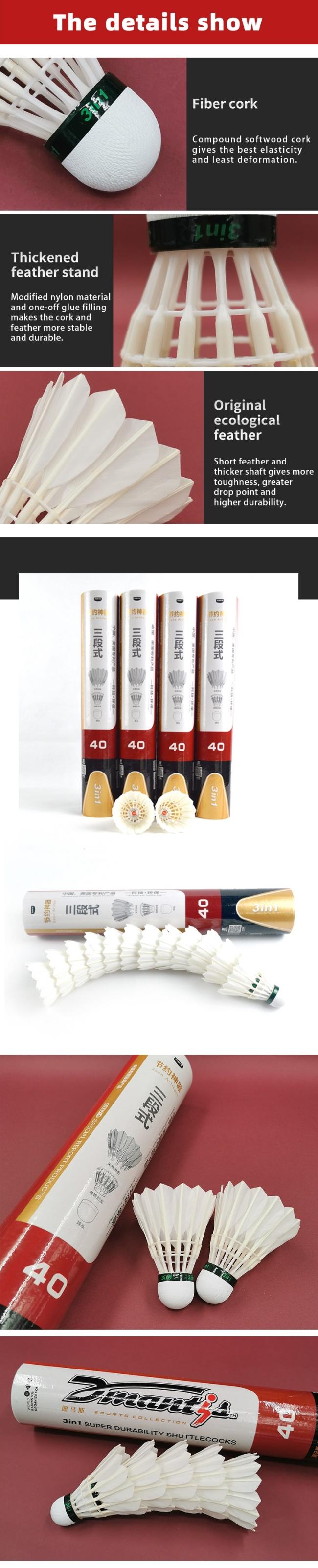 OEM Badminton Shuttlecock Best Price Badminton Shuttlecock 3in1 Shuttlecock for Training and Competition