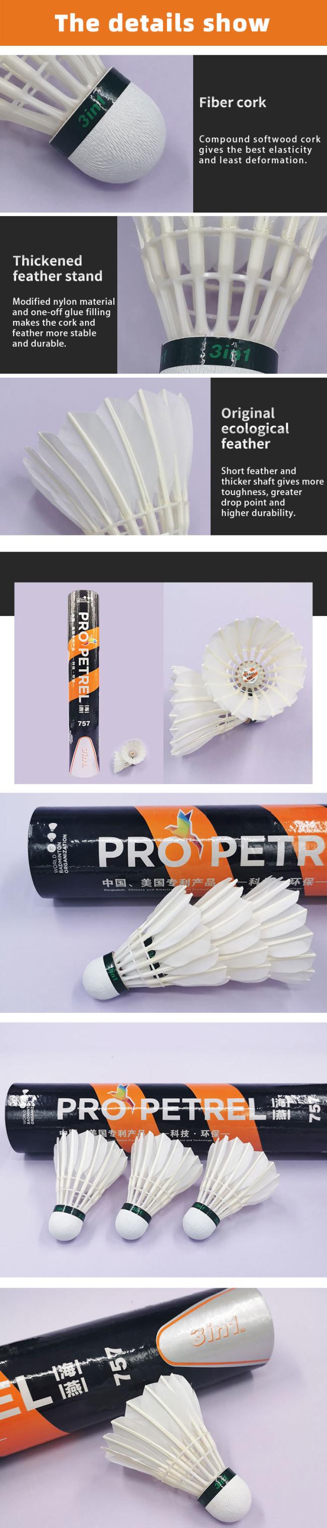 Best Selling Hybrid Badminton Shuttlecock High Quality Goose Feather Shuttles