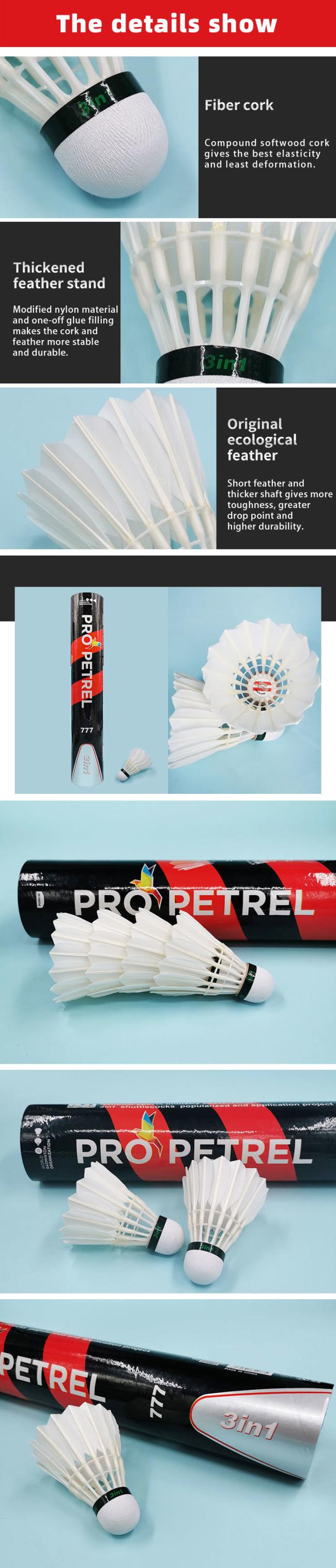 Super Durable Great Sale Class a Duck Feather Shuttles High Quality 3in1 Shuttlecock