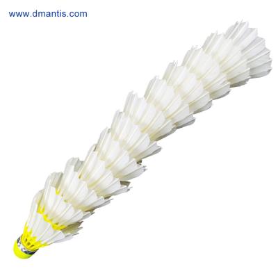 China Training Goose Feather Shuttles 3in1 Feather Shuttlecock Badminton Fluorescent Yellow for sale