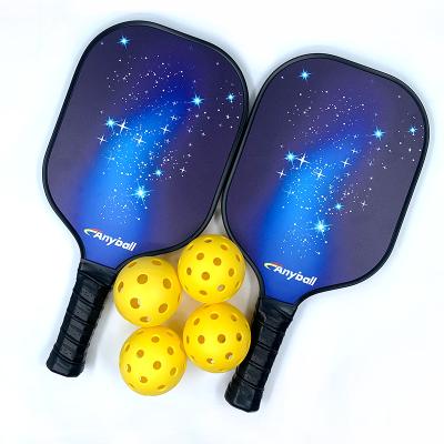 China 2pcs Pickleball Paddle Set 100% Carbon Fiber Pickleball Paddles 4 Balls And 1 Cover Bag for sale