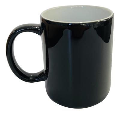 China 350ml Ceramic Hospitality Coffee Cups Black outter with white inner for sale