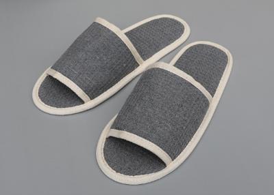 China Biodegradable Sugarcane Sole Hotel Room Slippers Cotton Velour for sale